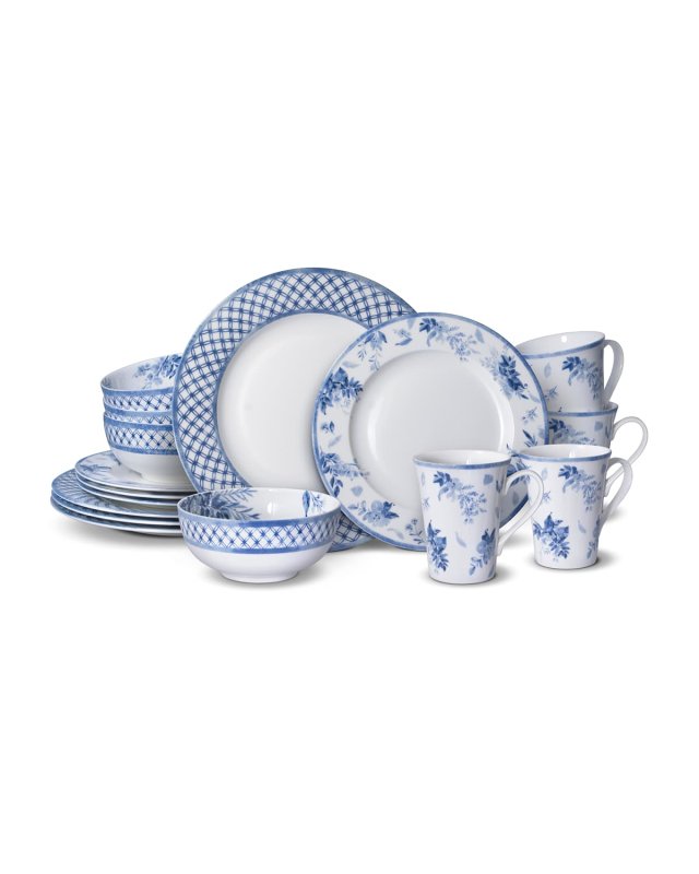 16-Piece Kiley Blue Dinnerware Set